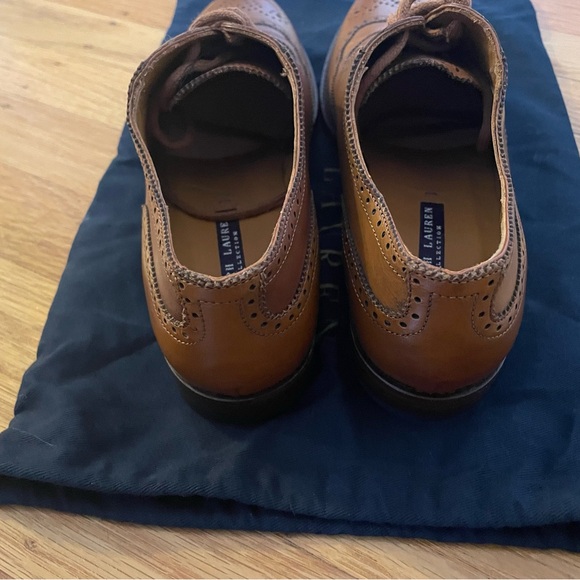 RALPH LAUREN Wingtip Oxford Loafer Shoes - Size 8.5 B - Made in Italy - Picture 7 of 14